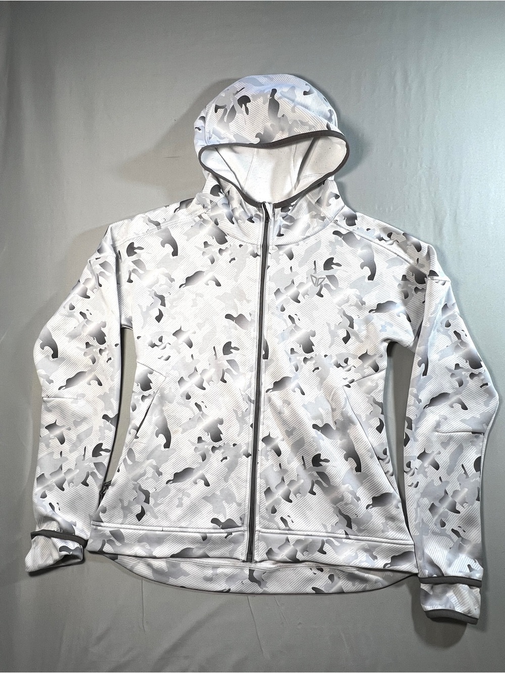 Korsa Women’s White & Gray Camo Zip Hoodie Jacket -Size M